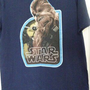 STAR WARS Men's Size Med. Navy Blue S.Sleeve T-Shirt Tee CHEWBACCA